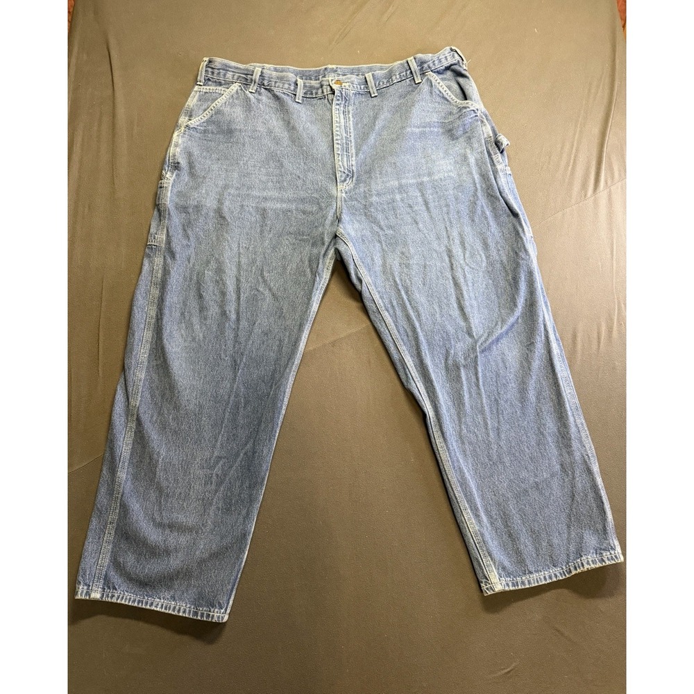 Carhartt Jeans Men's 46x30 Blue B13DST Carpenter Dungaree Hammer Loop Made USA